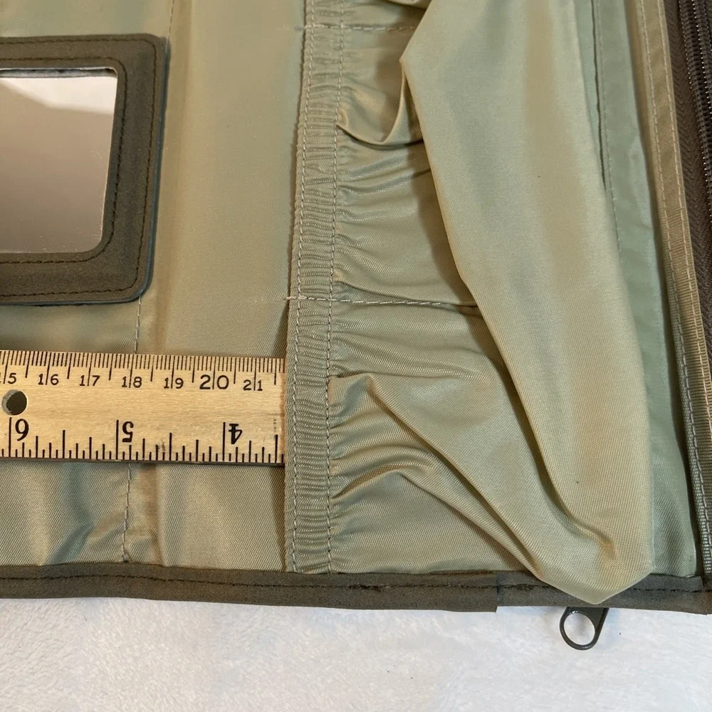Olive‎ Green Suede Travel Hanging Toiletry Makeup Jewelry Organizer Adjustable